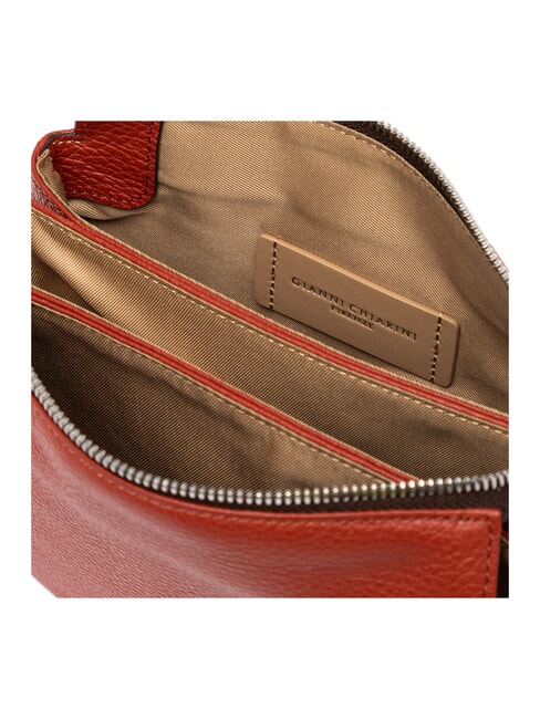 THREE  Mini sac bandouli&egrave;re, en cuir rouge brique - Sacs pour Femme