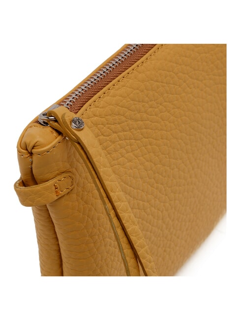 HERMY Pochette en cuir avec bandouli&egrave;re castor d'ambre dor&eacute; - Sacs pour Femme