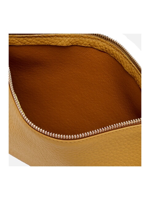 HERMY Pochette en cuir avec bandouli&egrave;re castor d'ambre dor&eacute; - Sacs pour Femme