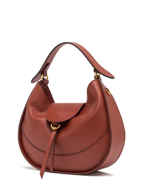 EDITH Sac &agrave; main en cuir avec bandouli&egrave;re rouge brique - Sacs pour Femme