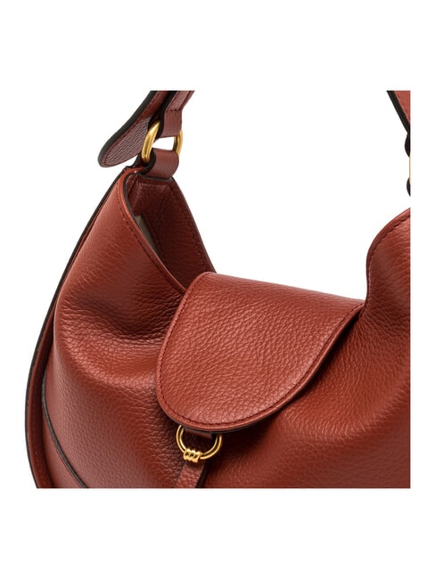EDITH Sac &agrave; main en cuir avec bandouli&egrave;re rouge brique - Sacs pour Femme
