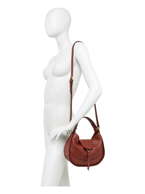 EDITH Sac &agrave; main en cuir avec bandouli&egrave;re rouge brique - Sacs pour Femme