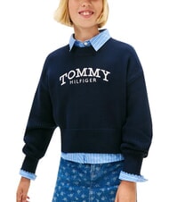 TOMMY HILFIGER TH Pull &agrave; col rond pour filles ciel du d&eacute;sert - Pulls pour enfants - 4