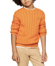TOMMY HILFIGER TH KIDS Pull en coton pour b&eacute;b&eacute; tonnerre orange - Pulls pour enfants - 4