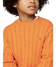 TOMMY HILFIGER TH KIDS Pull en coton pour b&eacute;b&eacute; tonnerre orange - Pulls pour enfants - 5