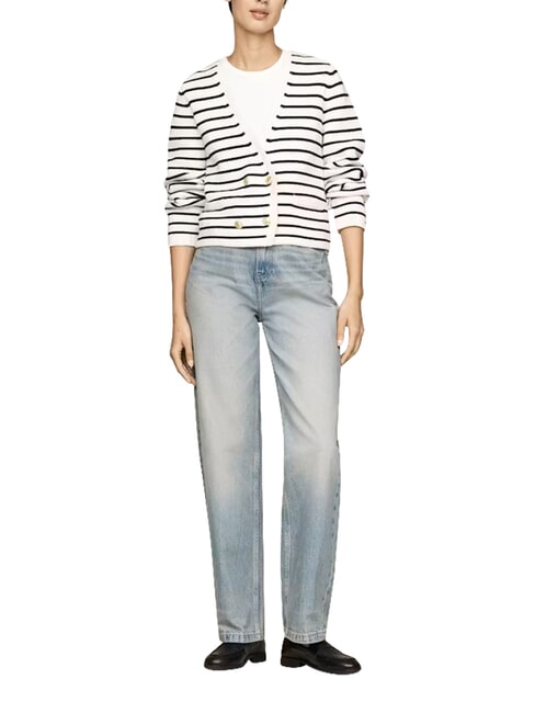 TH Gilet en coton, manches longues breton stp/ p&eacute;tale d'ivoire/ ciel du d&eacute;sert - Chandails pour femmes