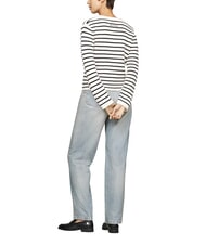 TOMMY HILFIGER TH Gilet en coton, manches longues breton stp/ p&eacute;tale d'ivoire/ ciel du d&eacute;sert - Chandails pour femmes - 3