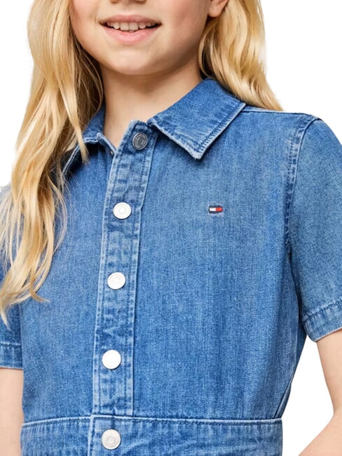TH Robe en jean &agrave; manches courtes pour filles ltweightdenim - Robes pour petites filles