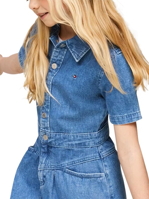 TH Robe en jean &agrave; manches courtes pour filles ltweightdenim - Robes pour petites filles