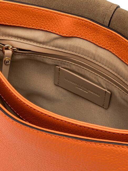 HELENA ROUND Sac en cuir avec bandouli&egrave;re en corde orange flamme - Sacs pour Femme