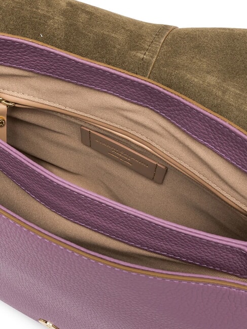 HELENA ROUND Sac en cuir avec bandouli&egrave;re en corde Argyle violet - Sacs pour Femme