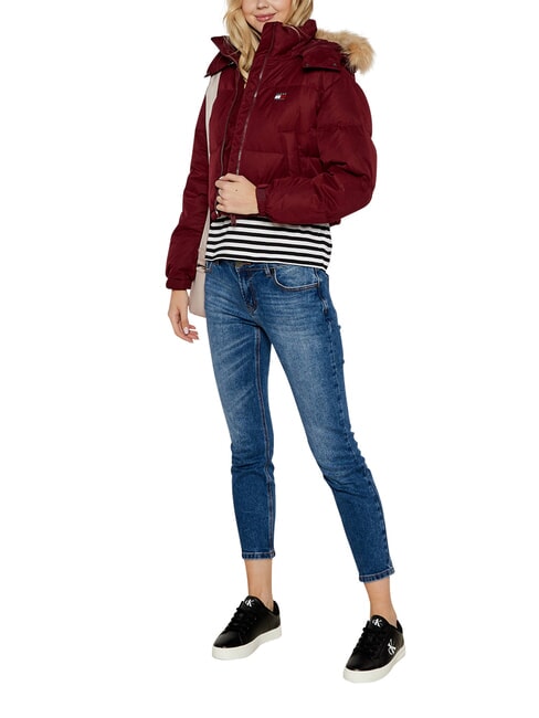 TH JEANS doudoune courte rouge fonc&eacute; - Doudounes femme