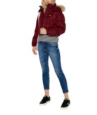 TOMMY HILFIGER TH JEANS doudoune courte rouge fonc&eacute; - Doudounes femme - 3