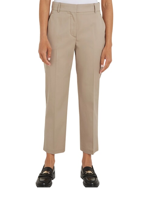 TH Pantalon en coton beige - Pantalons pour femmes