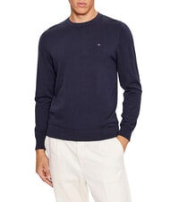 TOMMY HILFIGER TH FLAG Pull ras du cou en coton ciel du d&eacute;sert - Pulls pour hommes - 3