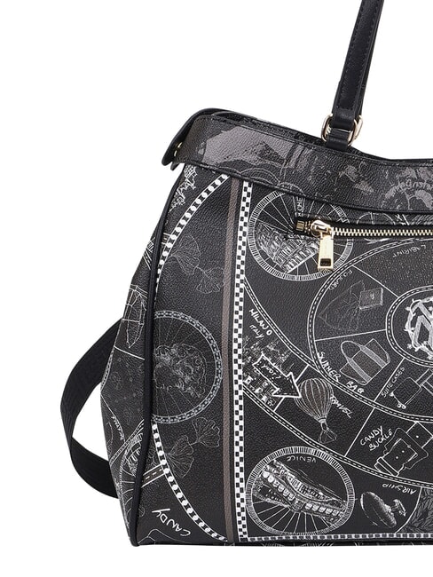 FASHIONOPOLY Sac &agrave; main avec bandouli&egrave;re NOIR - Sacs pour Femme