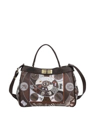 YNOT FASHIONOPOLY Sac &agrave; main avec bandouli&egrave;re chocolat - Sacs pour Femme - 2