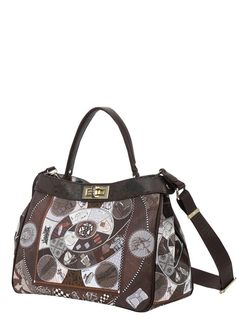 FASHIONOPOLY Sac &agrave; main avec bandouli&egrave;re chocolat - Sacs pour Femme