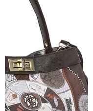 YNOT FASHIONOPOLY Sac &agrave; main avec bandouli&egrave;re chocolat - Sacs pour Femme - 5