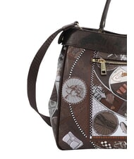 YNOT FASHIONOPOLY Sac &agrave; main avec bandouli&egrave;re chocolat - Sacs pour Femme - 6