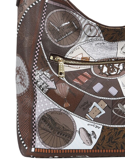 FASHIONOPOLY sac bandouli&egrave;re chocolat - Sacs pour Femme