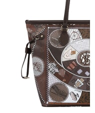 YNOT FASHIONOPOLY sac de courses, sac bandouli&egrave;re chocolat - Sacs pour Femme - 4