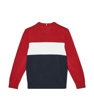 TOMMY HILFIGER TH Pull en coton &agrave; col rond blocs de couleur rwb - Tee-shirt enfant - 2
