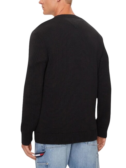 TH JEANS  Pull col V en coton noir - Pulls pour hommes