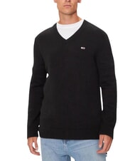TOMMY HILFIGER TH JEANS  Pull col V en coton noir - Pulls pour hommes - 4