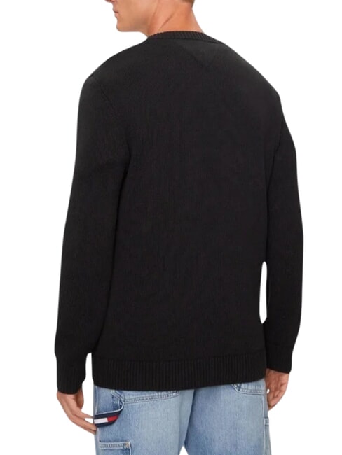 TH JEANS  Pull col V en coton noir - Pulls pour hommes