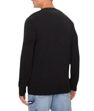 TOMMY HILFIGER TH JEANS  Pull col V en coton noir - Pulls pour hommes - 5
