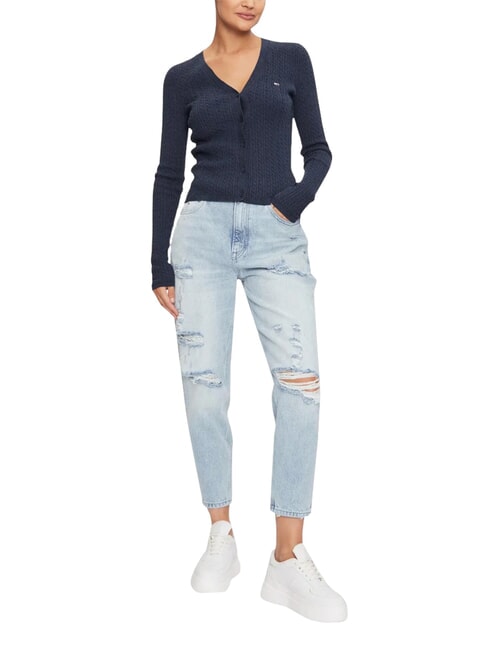 TH JEANS cardigan &agrave; manches longues bleu marine nuit noire m&eacute;lang&eacute; - Chandails pour femmes
