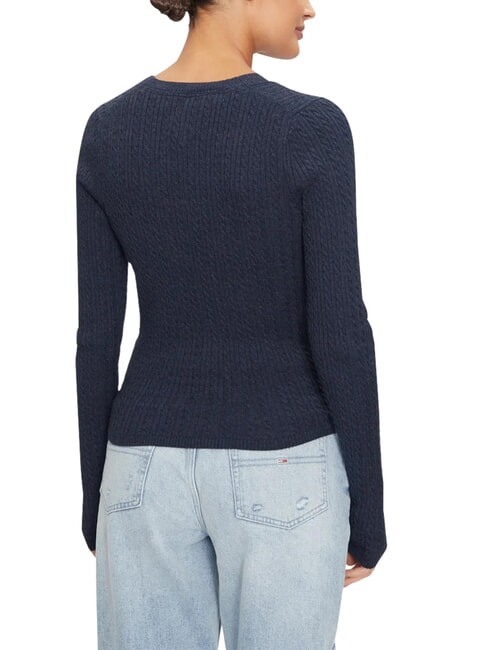 TH JEANS cardigan &agrave; manches longues bleu marine nuit noire m&eacute;lang&eacute; - Chandails pour femmes