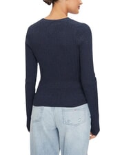 TOMMY HILFIGER TH JEANS cardigan &agrave; manches longues bleu marine nuit noire m&eacute;lang&eacute; - Chandails pour femmes - 3