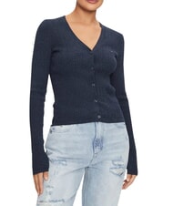 TOMMY HILFIGER TH JEANS cardigan &agrave; manches longues bleu marine nuit noire m&eacute;lang&eacute; - Chandails pour femmes - 4