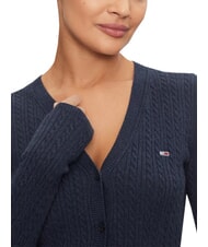 TOMMY HILFIGER TH JEANS cardigan &agrave; manches longues bleu marine nuit noire m&eacute;lang&eacute; - Chandails pour femmes - 5