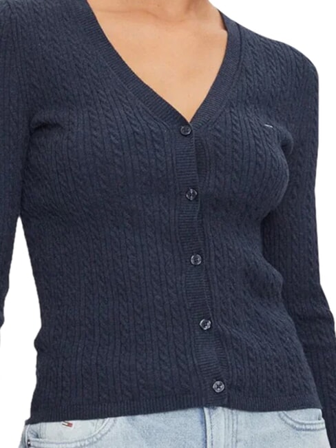 TH JEANS cardigan &agrave; manches longues bleu marine nuit noire m&eacute;lang&eacute; - Chandails pour femmes
