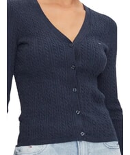 TOMMY HILFIGER TH JEANS cardigan &agrave; manches longues bleu marine nuit noire m&eacute;lang&eacute; - Chandails pour femmes - 6