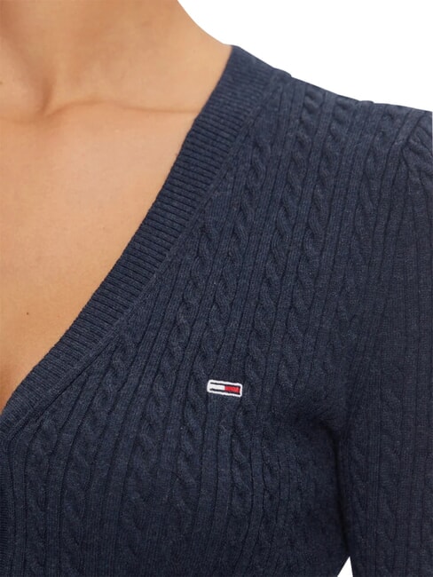 TH JEANS cardigan &agrave; manches longues bleu marine nuit noire m&eacute;lang&eacute; - Chandails pour femmes