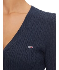 TOMMY HILFIGER TH JEANS cardigan &agrave; manches longues bleu marine nuit noire m&eacute;lang&eacute; - Chandails pour femmes - 8