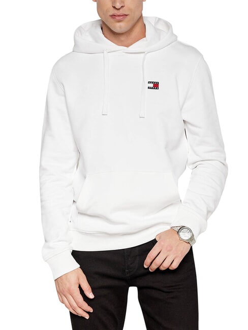 TH JEANS Sweat &agrave; capuche en coton blanc ancien - Pulls molletonn&eacute;s