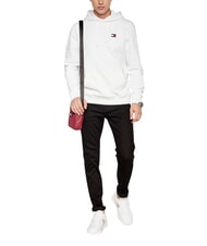 TOMMY HILFIGER TH JEANS Sweat &agrave; capuche en coton blanc ancien - Pulls molletonn&eacute;s - 5