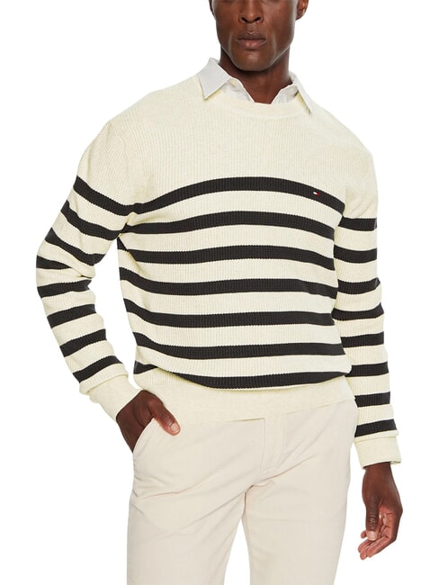 TH pull en coton &agrave; col rond lait d'avoine chaud / ciel du d&eacute;sert - Pulls pour hommes