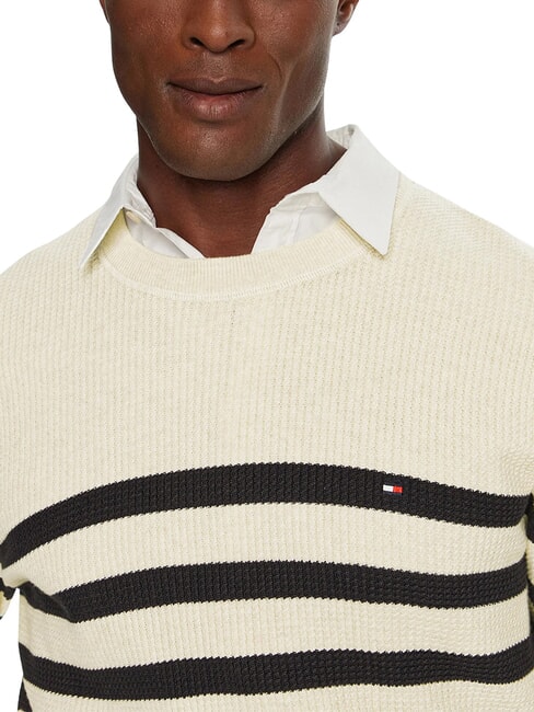 TH pull en coton &agrave; col rond lait d'avoine chaud / ciel du d&eacute;sert - Pulls pour hommes