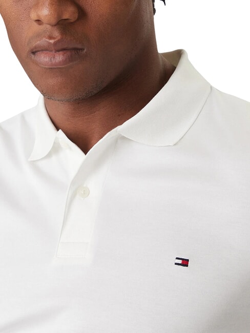 TH Polo &agrave; manches courtes avec ruban au col blanc optique - chemise polo