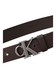CALVIN KLEIN CK HARDWARE ceinture en cuir ck brun fonc&eacute; - Ceintures - 3
