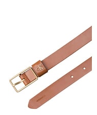 CALVIN KLEIN CLASSIC BUCKLE ceinture en cuir huile d'argan / or clair antique - Ceintures - 4