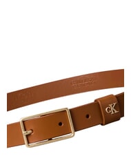 CALVIN KLEIN CLASSIC BUCKLE ceinture en cuir huile d'argan / or clair antique - Ceintures - 3