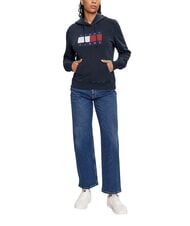 TOMMY HILFIGER TH JEANS Sweat-shirt en coton marine nuit noire - Sweat-shirts pour femmes - 4