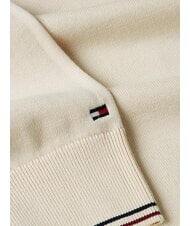 TOMMY HILFIGER TH pull en coton &agrave; col rond blanc ancien - Pulls pour hommes - 6